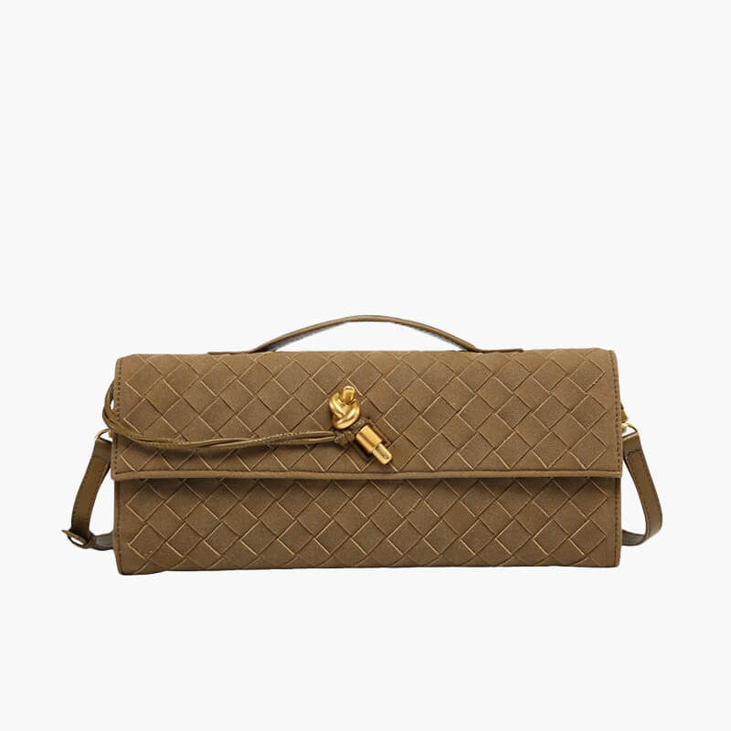 Finja | Gevlochten Clutch van Kunstleer