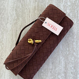 Finja | Gevlochten Clutch van Kunstleer