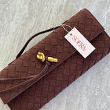 Finja | Gevlochten Clutch van Kunstleer