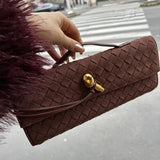Finja | Gevlochten Clutch van Kunstleer