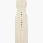 Rosamund | Elegante Knopdetail Mouwloze Maxijurk – Tijdloze Klasse & Raffinement