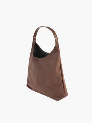 Olga | Minimalistische Schoudertas van Suède