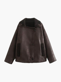 Kiara | Stijlvolle Jack met Kunstleer- en Fleece-Details