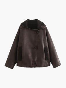 Kiara | Stijlvolle Jack met Kunstleer- en Fleece-Details