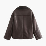 Kiara | Stijlvolle Jack met Kunstleer- en Fleece-Details