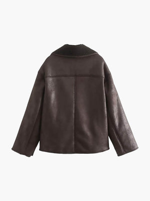 Kiara | Stijlvolle Jack met Kunstleer- en Fleece-Details