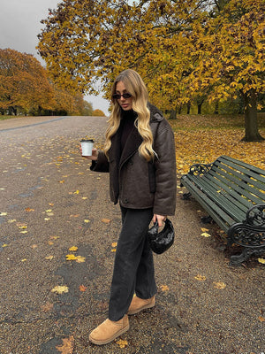 Kiara | Stijlvolle Jack met Kunstleer- en Fleece-Details