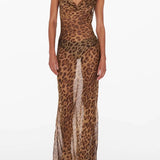 Theresia | Doorzichtige Leopard-Maxijurk – Wild & Verleidelijk