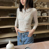 Selina | Lange Mouw Kant Top