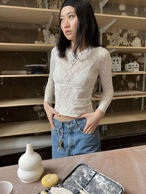 Selina | Lange Mouw Kant Top