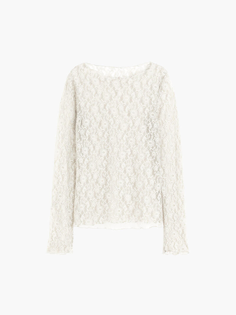 Selina | Lange Mouw Kant Top