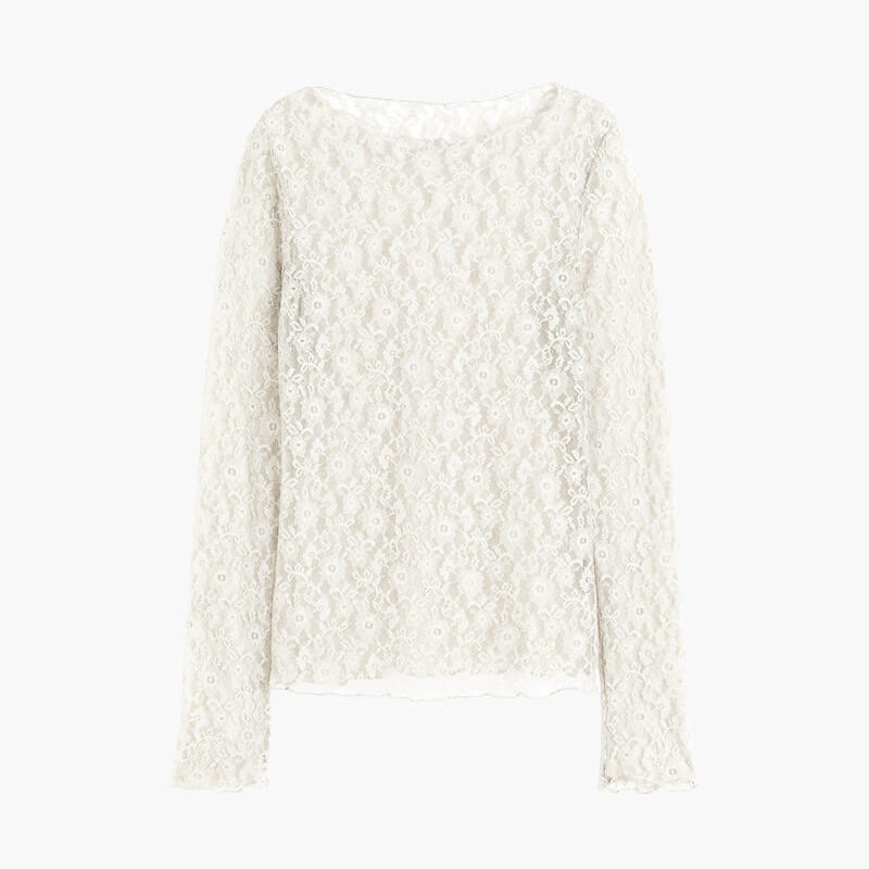 Selina | Lange Mouw Kant Top