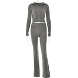 Johanna | Trendy Trainingspak met Crop Top en Flared Broek