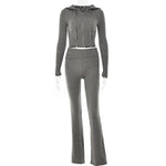Johanna | Trendy Trainingspak met Crop Top en Flared Broek