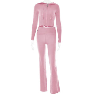 Johanna | Trendy Trainingspak met Crop Top en Flared Broek