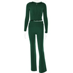 Johanna | Trendy Trainingspak met Crop Top en Flared Broek