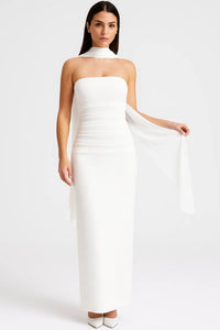 Strapless Maxi Jurk met Elegante Pasvorm en Split
