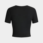 Braelyn | Zwart Korte Mouwen Cropped T-Shirt met "Wees Niet Jalours"-Print