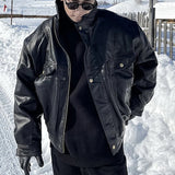 Simon™ Oversized leren herenjack