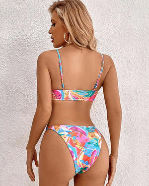 Hilde | Bikini met Tropisch Bloemenpatroon