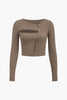 Amira | Asymmetrisch Langarmtop met Cut-Out & Knopdetails