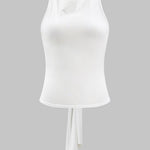 Mallory | Vrouwelijk Haltertop met Wickeldesign & Knoopdetail