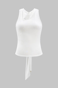Mallory | Vrouwelijk Haltertop met Wickeldesign & Knoopdetail