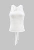 Mallory | Vrouwelijk Haltertop met Wickeldesign & Knoopdetail