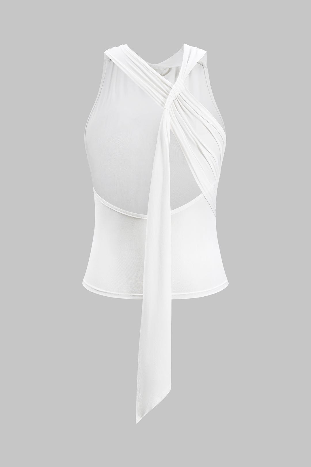 Mallory | Vrouwelijk Haltertop met Wickeldesign & Knoopdetail