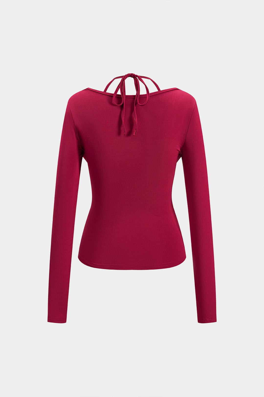 Dakota | Verleidelijk Langarmtop met Drapé Décolleté en Geïntegreerd Halter-Bralette
