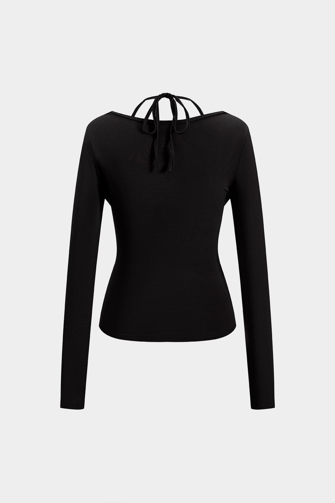 Dakota | Verleidelijk Langarmtop met Drapé Décolleté en Geïntegreerd Halter-Bralette