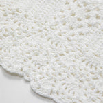 Nora | Witte Handgehaakte Boho-Crop-Top met Halter en Verstelbare Bindbanden
