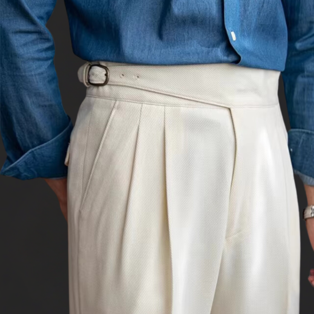 Nino™ Heren Vintage Plooi Broek