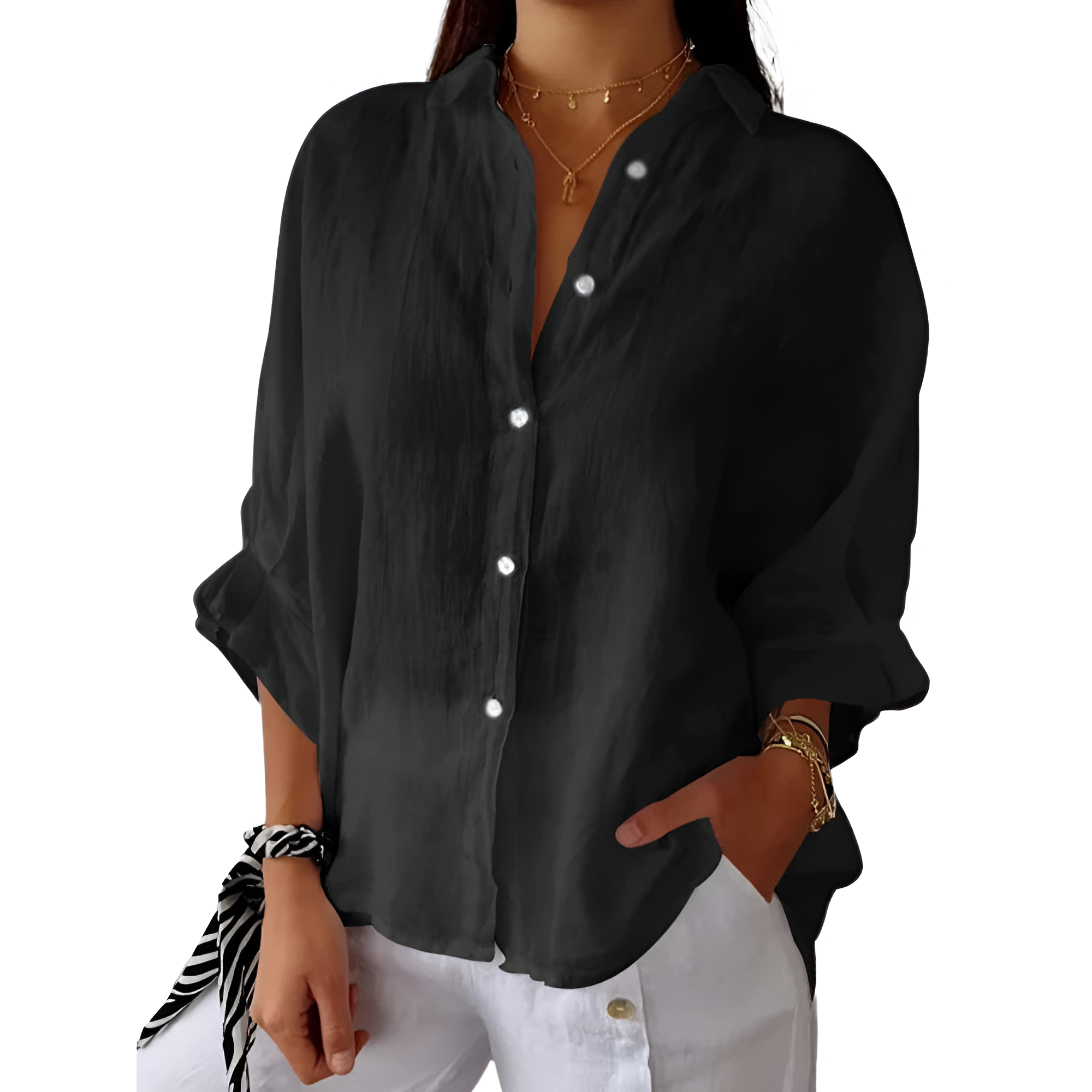 Mila™ Dames Oversized Linnen Blouse