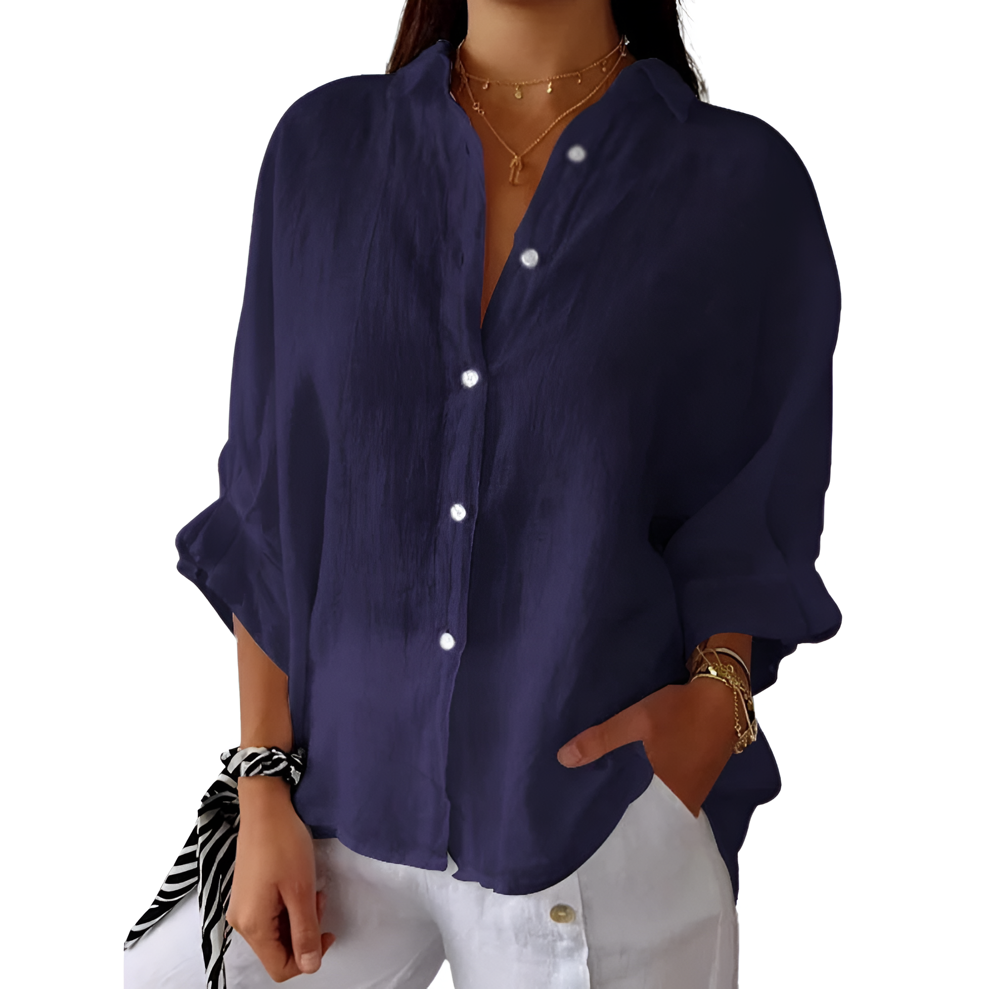 Mila™ Dames Oversized Linnen Blouse