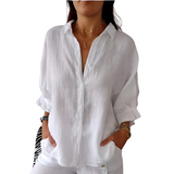 Mila™ Dames Oversized Linnen Blouse
