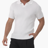 Joshua | V-hals Ribgebreide Poloshirt voor Mannen