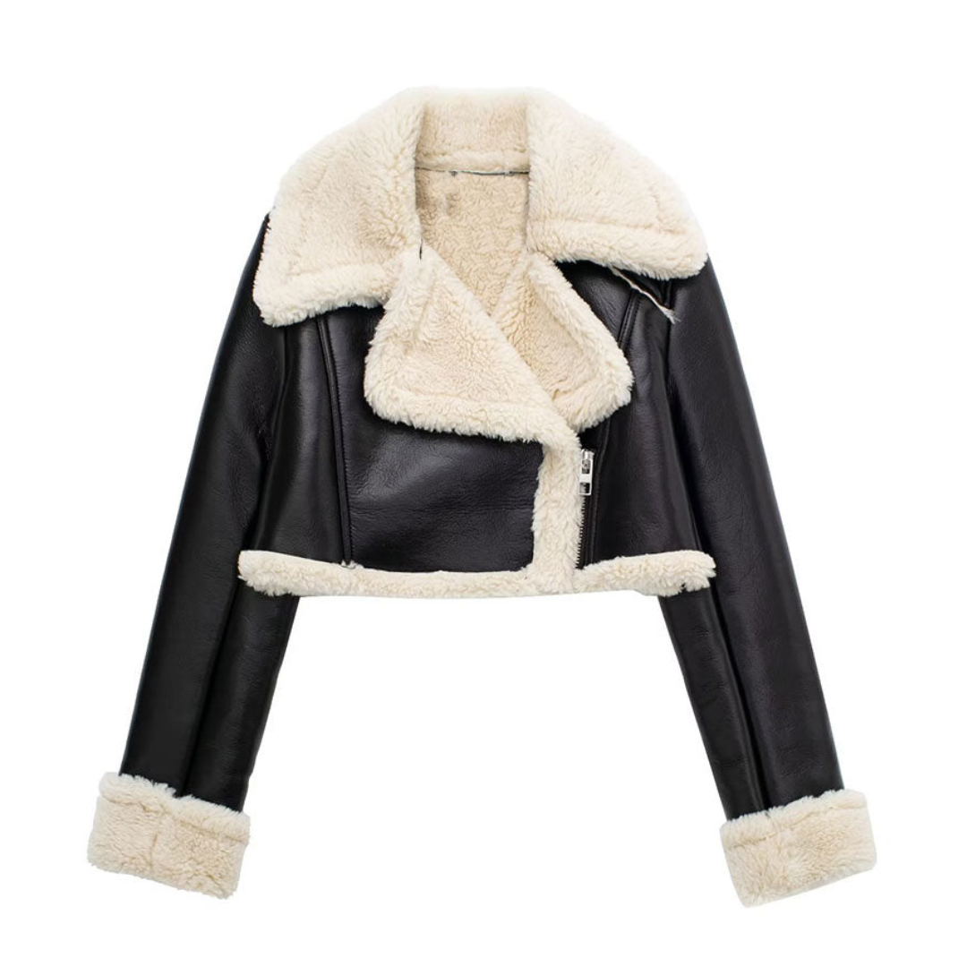 Anna | Warme Kunstlederjacke