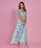 Chiffon Maxikleed met V-hals & bloemenpatroon – Elegant & Luchtig