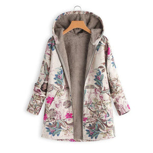 Myrthe™ Warme Fleece Jas met Boho Print
