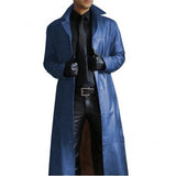 Tijn™ Heren Lange Leren Trenchcoat