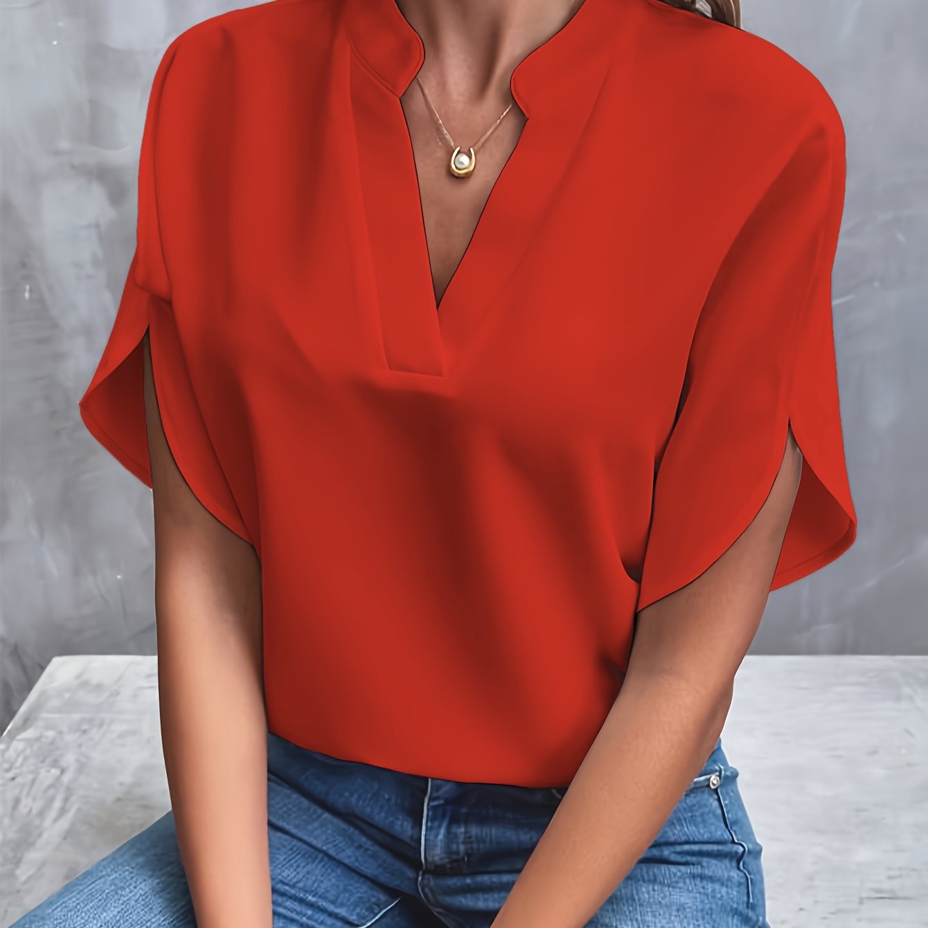 Losvallende™ Blouse | Split-Hals | Comfort en Stijl