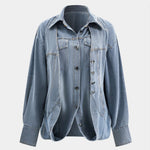 Ava | Oversized Denim Hemd met Knopfleiste – Casual Allrounder