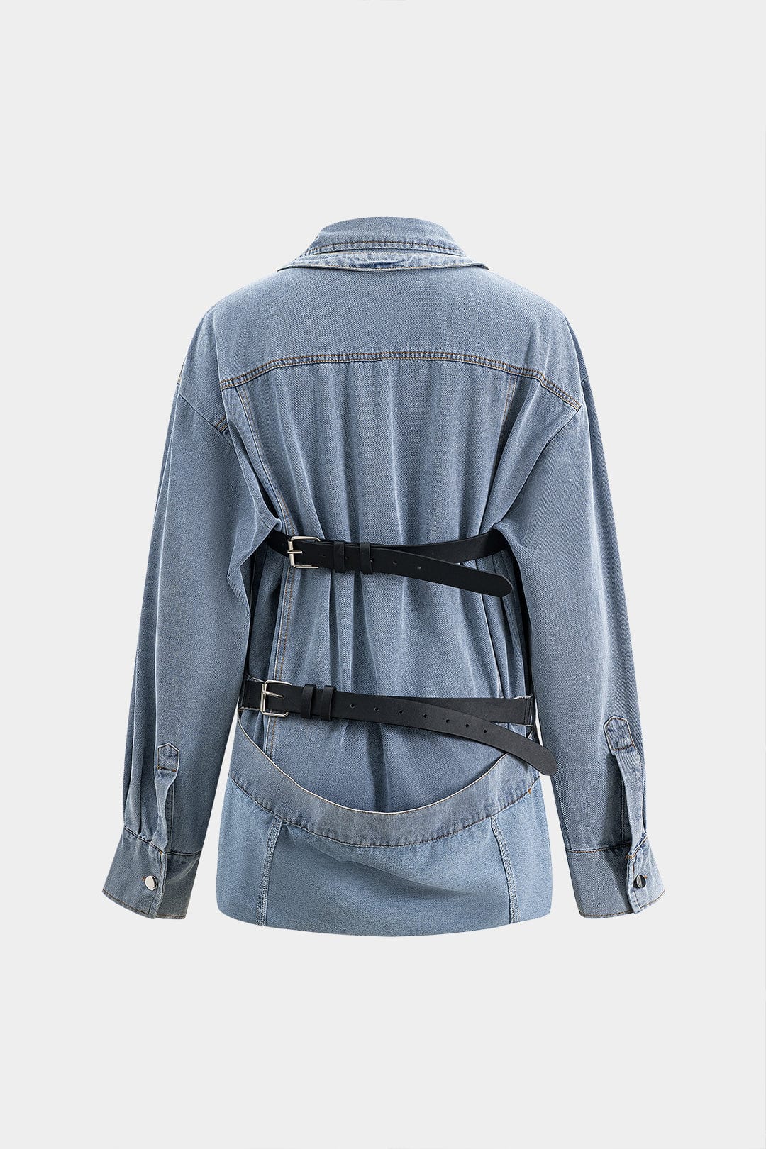 Ava | Oversized Denim Hemd met Knopfleiste – Casual Allrounder