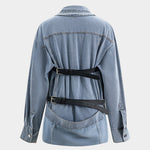 Ava | Oversized Denim Hemd met Knopfleiste – Casual Allrounder