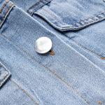 Ava | Oversized Denim Hemd met Knopfleiste – Casual Allrounder
