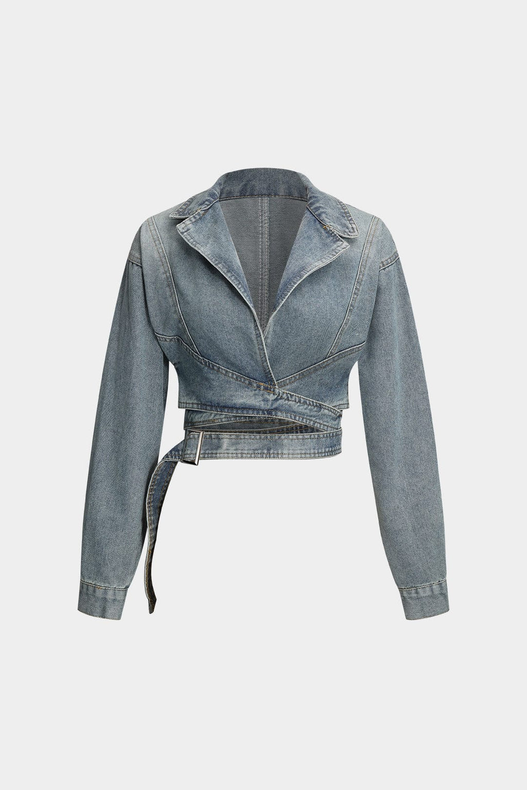 Diana | Cropped Wickeljacke van Denim – Modern en feminin