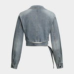 Diana | Cropped Wickeljacke van Denim – Modern en feminin