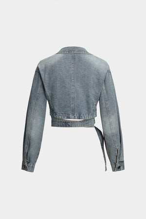 Diana | Cropped Wickeljacke van Denim – Modern en feminin