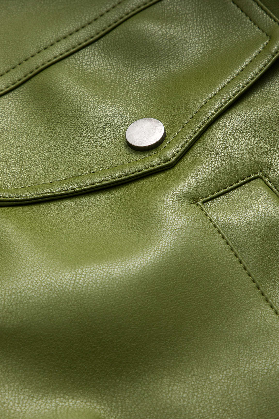 Mila | Groene Jas van Kunstleer